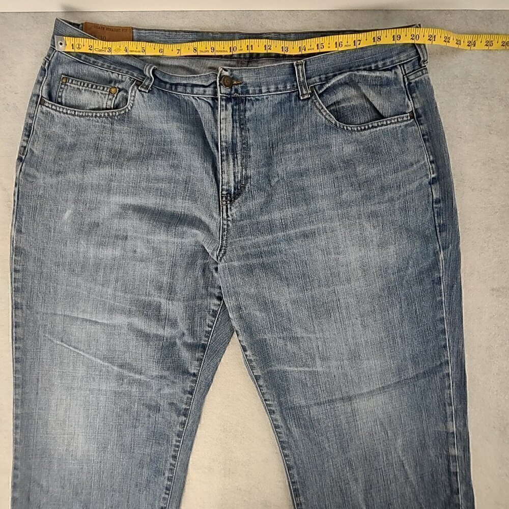 Chaps Straight Fit Blue Denim Cargo 100% Cotton Y2K Vintage Jeans Size 42x30 - Picture 5 of 10